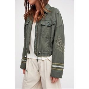 Free People Embellished Army Jacket